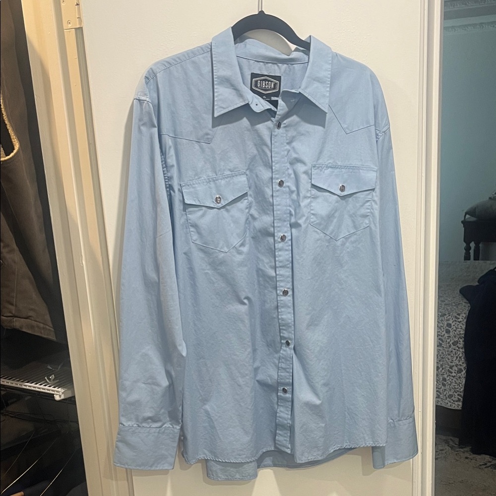 Gibson Light Blue Casual Button Down Shirt